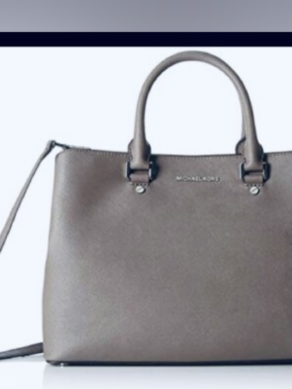 Michael Kors Gray Saffiano Leather Satchel